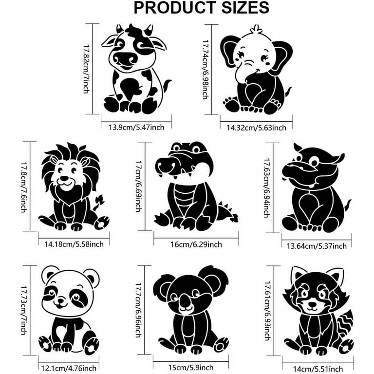 8pcs Baby Animal Stencils with Paint Brush Small Panda Lion Koala Cow Elephant Pattern Stencil Template Reusable Animal Painting Stencils - Walmart.com 8pcs-baby-animal-stencils-with-paint-brush-small-panda-lion-koala-cow-elephant-pattern-stencil-template-reusable-animal-painting-stencils-walmart-com