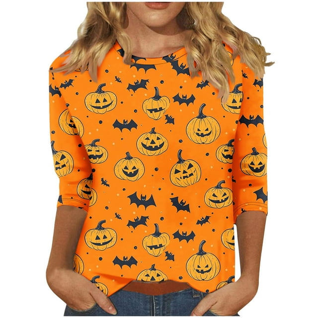 Chandail à Capuche Oversize pour Femmes, Mode Confortable, Col Rond, Manches 3/4, T-shirt Imprimé Décontracté, Blouse, Chandail en Molleton Col Rond, Hauts Grande Taille Multicolore
