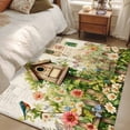 thumbnail image 4 of 3'x5' Area Rugs, Spring Floral Indoor Outdoor Area Rug for Living Room Bedroom, Birds Cabin Daisy Watercolor Botanical Farmhouse Washable Bathroom Rugs Kitchen Floor Carpet Mats Home Decor Aesthetic, 4 of 8