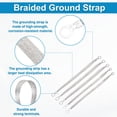 thumbnail image 4 of Uxcell 5Pcs Braided Ground Strap 10"x0.4",12"x0.4" Tinned Copper Universal Automotive Flat Ground Strap Connectors, 4 of 6
