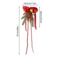 thumbnail image 3 of CuiLiyq Christmas Chair Back Floral Decor, Artificial Flower Swag with Red Bowtie Berries Jingle Bells, for Winter Wedding Aisle Flowers Decorations, 3 of 7