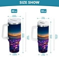 thumbnail image 3 of YAZAOO Tumbler 40oz Insulated Stainless Creative Colorful Beach with Glowing Pebbles Pattern Steel Water Bottles, 3 of 9