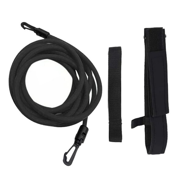 Correa de entrenamiento para natación en piscina de 4 m, cinturón de resistencia para natación con cintura. Negro 10mm