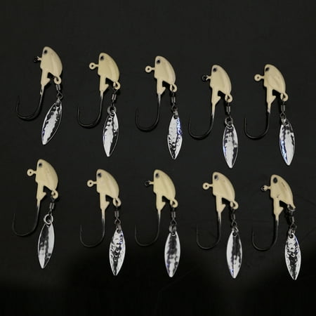 Casting Fishing Bait Lures with Spinner Spoon Fishing Hooks Tackle (luminous)