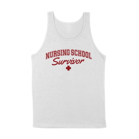Nursing School Survivor Tank Top Unisex Large White