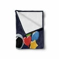 thumbnail image 2 of Birthday Soft Flannel Fleece Throw Blanket, Cosmos Lover Theme Astronaut Party Balloons on Blue Colored Background, Cozy Plush for Indoor and Outdoor Use, 50" x 70", Multicolor, by Ambesonne, 2 of 6