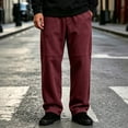 thumbnail image 4 of HomeDM Mens Athletic Sweatpants with Pockets Workout Casual Hiking Pants Wine Elastic Waist Athletic Joggers Size XL, 4 of 6