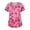Hot Pink^34E1219#, variant on Garbnen Valentines Scrub Plus Size V Neck Love Heart Pattern Short Sleeve Stretch Nurse Uniform with Pocket Scrub Tops Women Fun S-5XL