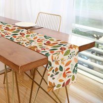 Yayeee Table Runner 90 inches Long Home Kitchen Dinning Party Decoration, Beige Retro Leaves