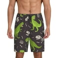 thumbnail image 2 of Picia Dinosaur Skeleton Pajama Shorts for Men, Men's Pajama Bottoms, Sleepwear,Short Pajama Pants-XX-Large, 2 of 9
