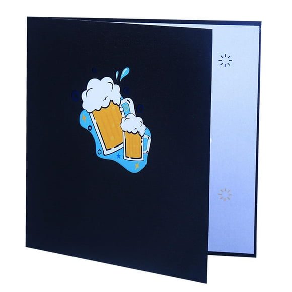Lipstore Father's Day Greeting Card 3D Greeting Card for New Year Festival Engagement Black Cover