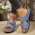 thumbnail image 3 of Dakaela Orthopedic Wedges Sandals for Women Arch Support Open Toe Platform Slip on Slides Summer Dressy Casual Walking Shoes with Hook and Loop Size 6-10 Sky Blue, 3 of 8