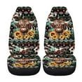 thumbnail image 4 of Kuiaobaty 2 Pack Car Front Seat Covers Vehicle Seat Covers Tribal Highland Cattle Cow Sunflower Pattern Car Seat Protector Automotive Accessories Decoration Fit for Most Car Sedan Van Truck, 4 of 7