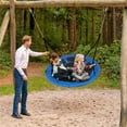 thumbnail image 2 of ALEKO Outdoor Saucer Platform Swing with Adjustable Hanging Ropes, 47 Inches, Blue, 2 of 8