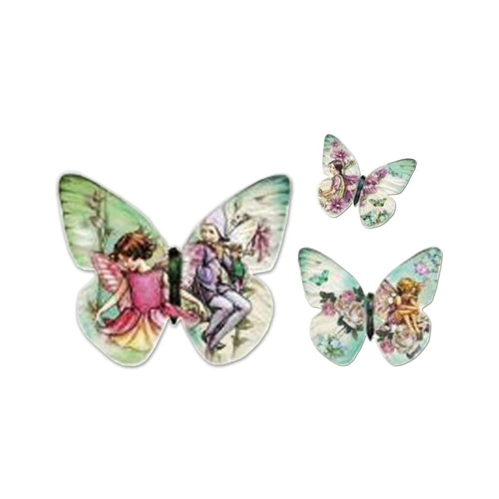 Butterfly Magnets Decorations SET OF 9 different designs 1 1/2"L x 1-3/4"W 