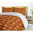 thumbnail image 5 of Ambesonne Aztec Duvet Cover Sets, Warm Tones Geometrical Art, 2-Queen, Vermilion Marigold Blue, 5 of 7