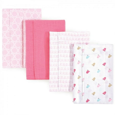 UPC: 0660168017670 | Luvable Friends Baby Girl Cotton Flannel Burp Cloths 4pk Birdies One Size