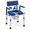 Blue, variant on Beige 3-in-1 Portable Bedside Commode Toilet with Drop Armrests, 400lb Weight Capacity