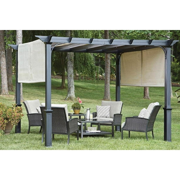 Garden Treasures 10ft. Pergola Replacement Canopy with Ties Walmart