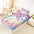 thumbnail image 4 of Erosebridal Kawaii Unicorn Kids Twin Sheet Sets,Dreamy Princess Style Bedding For Girls 3 Pieces, 4 of 6