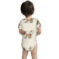 thumbnail image 3 of Yiaed Brown Cat Cartoon Print Infant Climbing Short Sleeve Onesie One-Piece Baby Bodysuit Clothes 0-12 Months -12 Months, 3 of 6