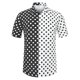 thumbnail image 1 of Lars Amadeus Camisa hawaiana de patchwork con botones y mangas cortas de lunares de verano negro XL, 1 of 6