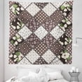 thumbnail image 1 of Floral Tapestry, Patchwork with Polka Dots Hibiscus Flowers and Rounds Old Fashioned Design, Fabric Wall Hanging Decor for Bedroom Living Room Dorm, 5 Sizes, Brown Beige, by Ambesonne, 1 of 1