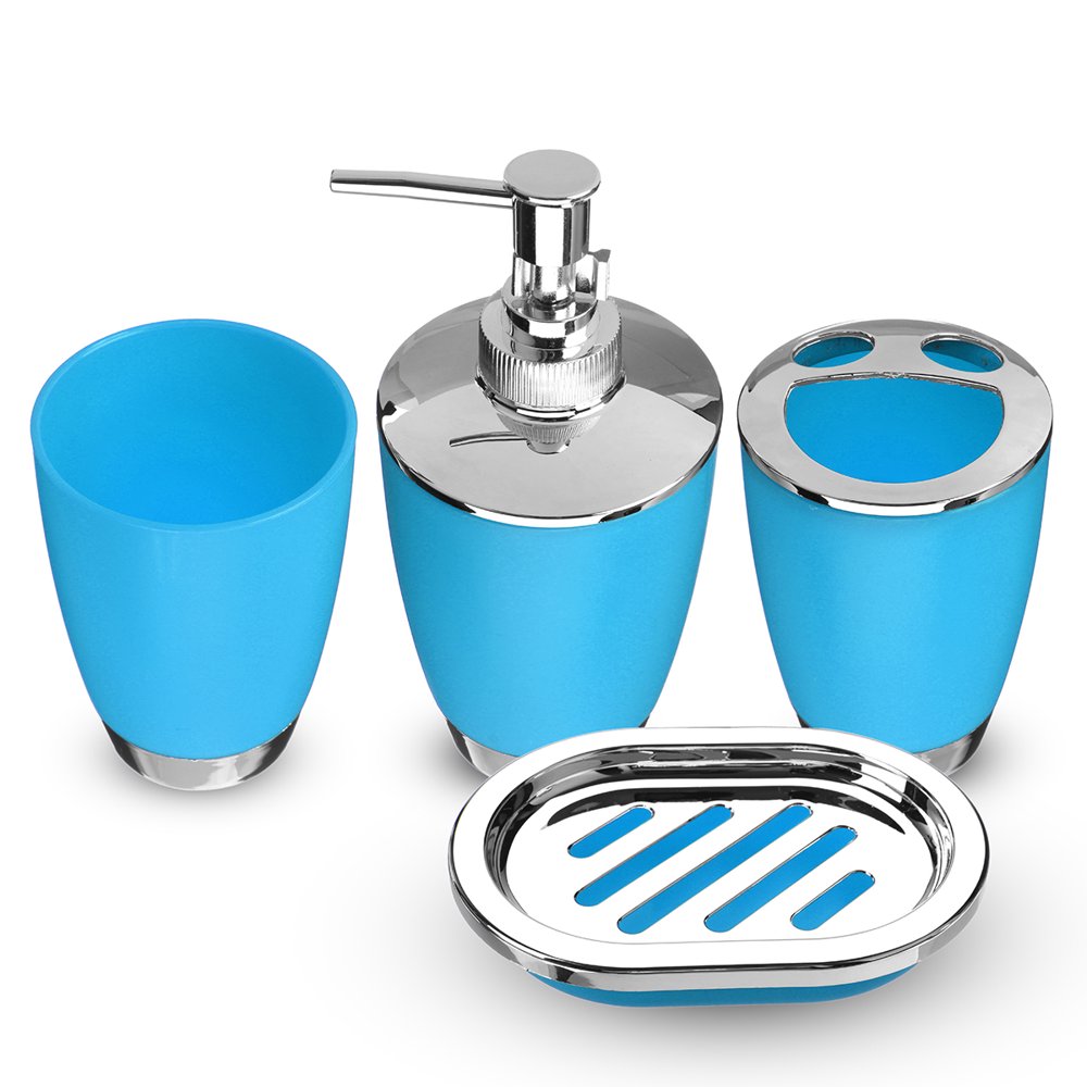 Plastic Bathroom Vanity Countertop Accessory 4 Pieces Gift Set