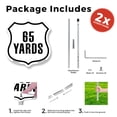 thumbnail image 3 of 65 Yards Golf Course Running Race 5k Marathon Distance Marker (2 Pack) 12 inch X 12 inch Shield Shaped Rust-Free Aluminum Metal Signs with Aluminum Mounting Stakes Weather Resistant, 3 of 8