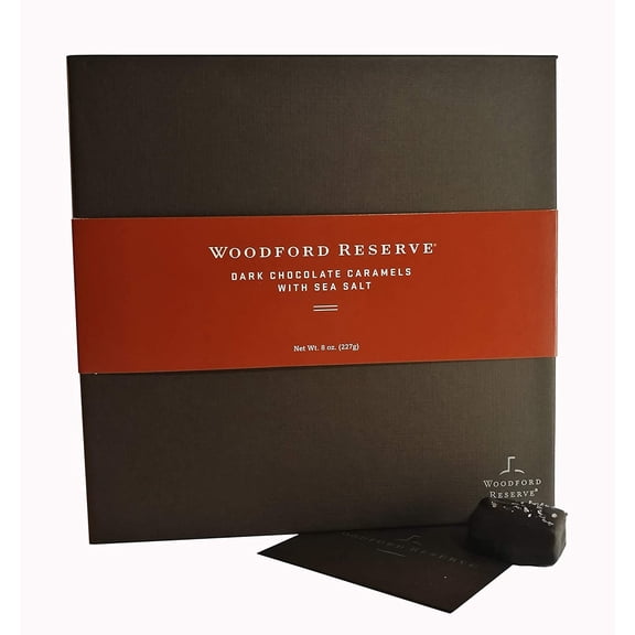 Woodford Reserve Dark Chocolate Caramels with Sea Salt - Chocolate Gift Box 8 ounce