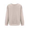 thumbnail image 6 of ManxiVoo Women's Everyday Round Neck Long Sleeve Sweatshirt Cozy Fall and Winter Casual Wear L Size Beige, 6 of 10
