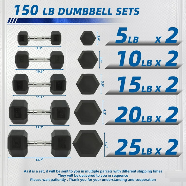 BalanceFrom 150LB Rubber Workout Gym Dumbbell Set with A-Frame