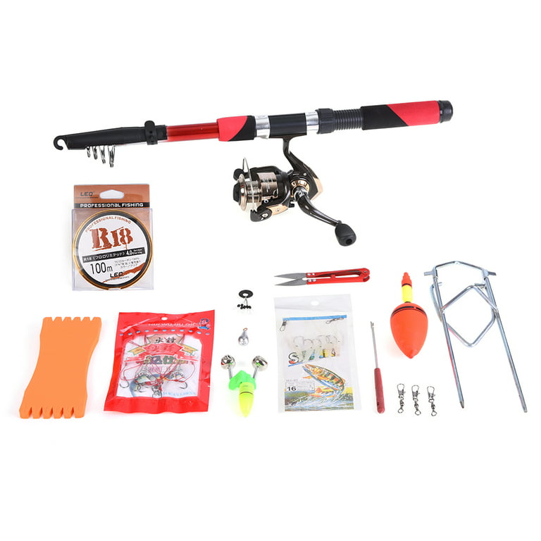 Lixada Compact Fishing Gear Set 2.1m Telescopic Fishing Rod & Spinning Reel  Complete Fishing Kit 