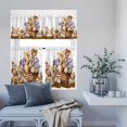 thumbnail image 6 of Kitchen Window Curtains Valance and Tier Set, Easter Rabbits Flowers Eggs Rod Pocket Tier Curtain Valance Set, Coffee Colors Bunnies Light Filtering Cafe Curtains for Bedroom Living Room, 6 of 9