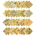 thumbnail image 2 of Soimoi 40Pcs Geometric & Texture Print Precut Fabrics Strips Roll Up 1.5x42inches Cotton Jelly Rolls For Quilting - Yellow, 2 of 5