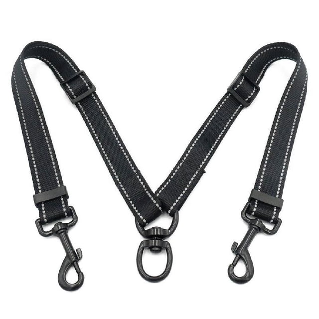 HLONK Double Adjustable Dog Leash for Two Dogs Non Slip Grip Dog Lead Splitter Extendable Dog Leash for 2 Dogs Non-Tangling