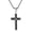 A-black-60cm chain, variant on Cross Necklace for Men,Stainless Steel Black Gold Silver  plated Jesus Christ Crucifix Pendant Necklaces Jewelry，60cm Rolo Chain
