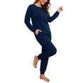 thumbnail image 3 of MINTREUS Womens Pajama Set Long Sleeve Sleepwear Nightwear Soft Pjs Lounge Sets With Pockets, 3 of 8