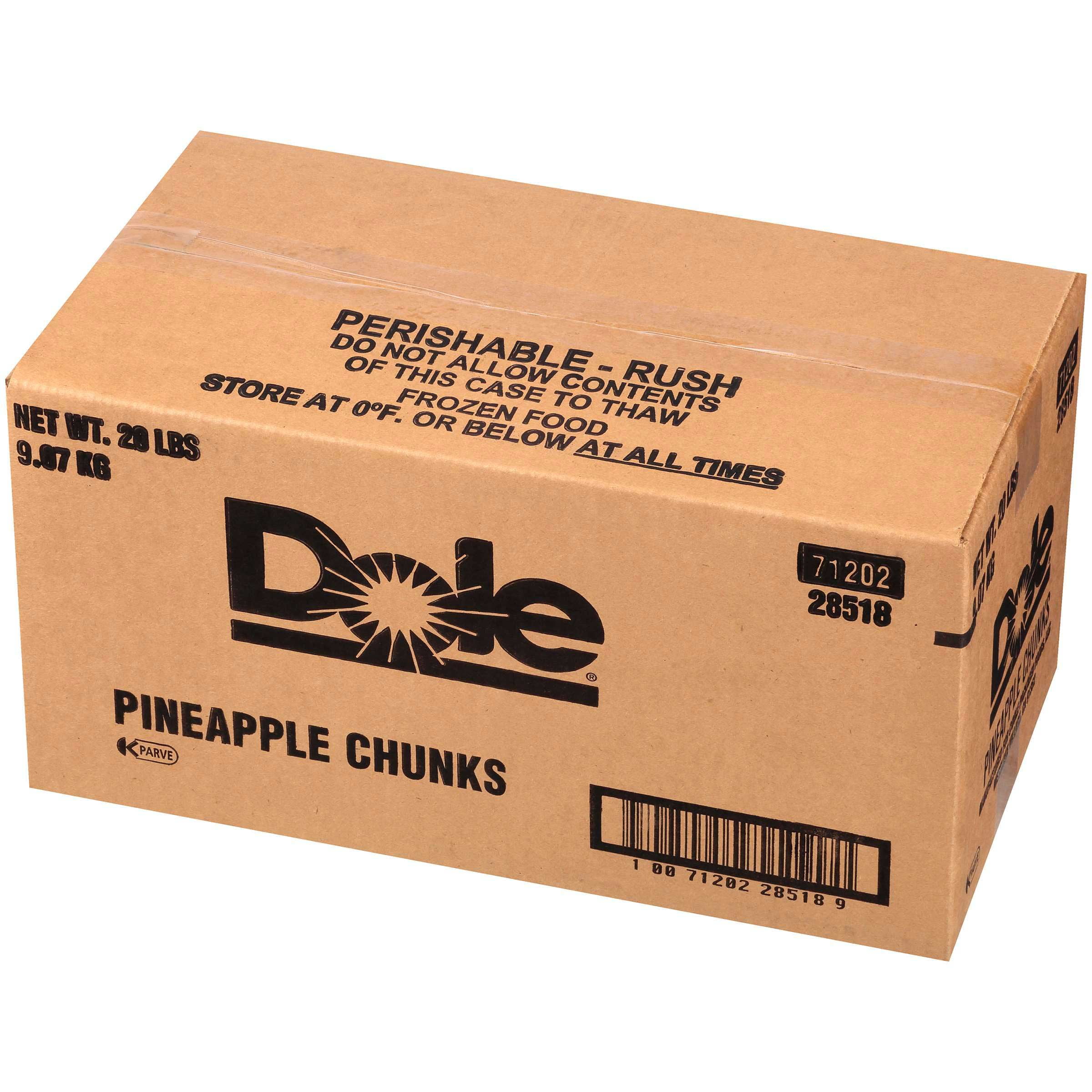 Dole Individual Quick Frozen Chunk Pineapple, 20 Pound - 1 each.