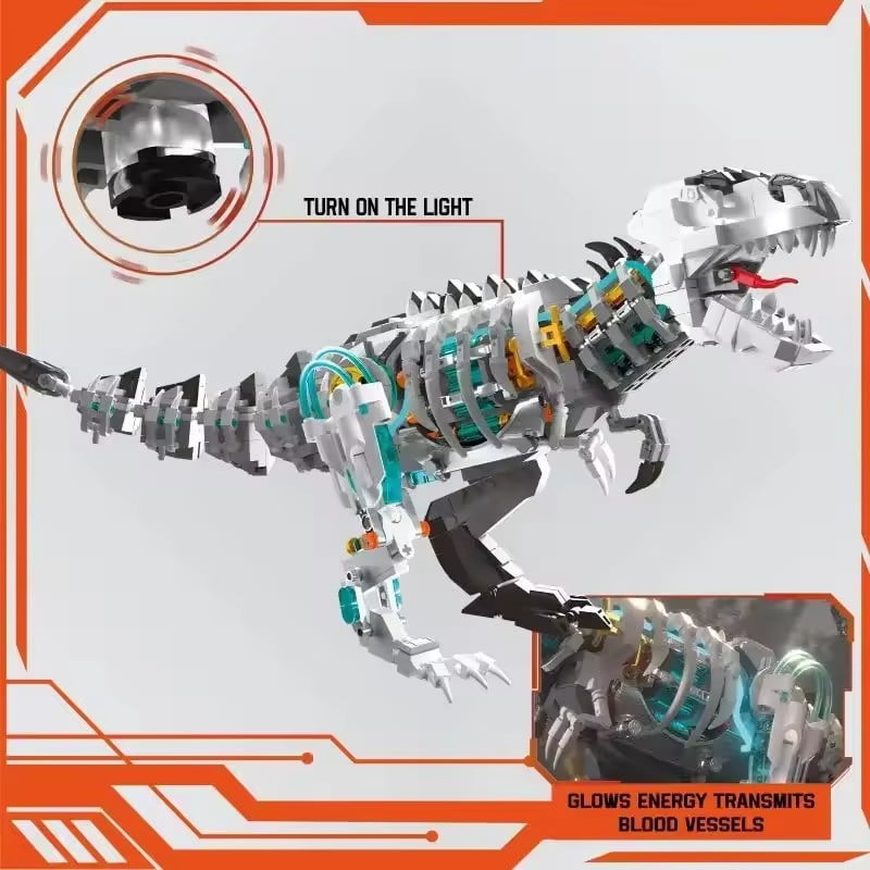 GZBrick Jurassic Mechanical Indominus Rex Building Sets Compatible with Lego Dinosaur World for Adults Boys 1160PCS