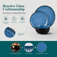 thumbnail image 3 of MALACASA 18 Piece Ceramic Dinnerware Set, Microwave and Dishwasher Safe, Stackable Plates and Bowls sets Service for 6, Blue, 3 of 11