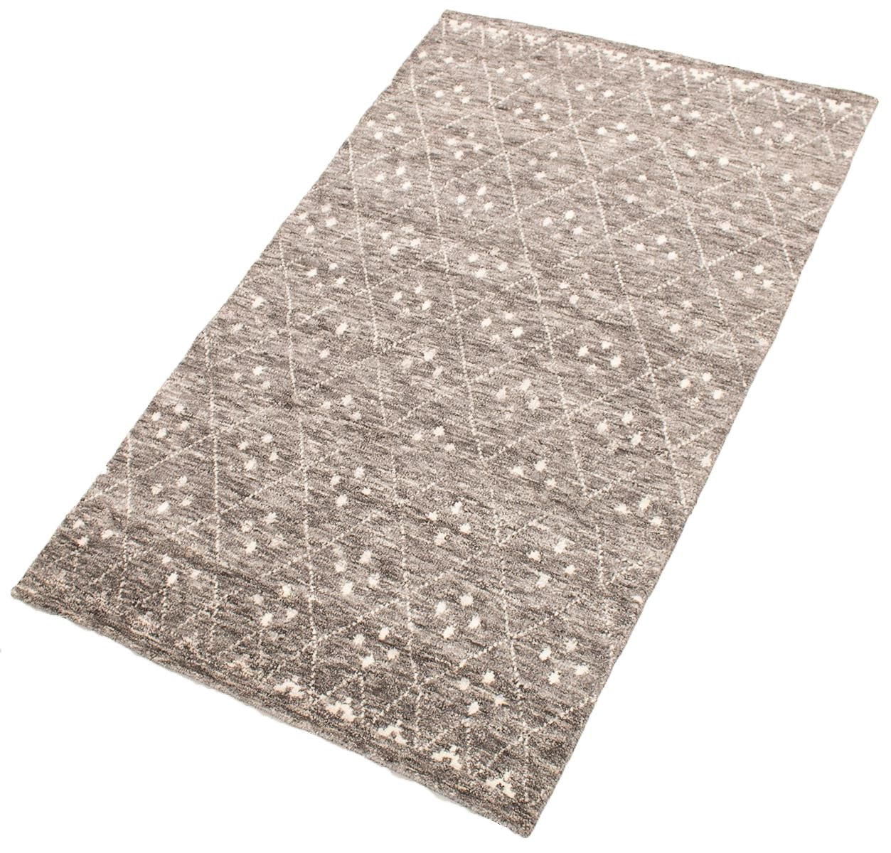ECARPETGALLERY 4'10" x 8'2" Moroccan Tangier Hand-knotted Area Rug for Living Room, Dining Room and Bedroom in Grey