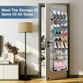 thumbnail image 3 of VEGCOO Clear Over the Door Shoe Organizer Large Deep Pockets Hanging Shoe Rack for Closet Fit 20 Pairs Shoe Holder for Sneakers Boots Storage，（Grey  67.7"x16.7"）, 3 of 7