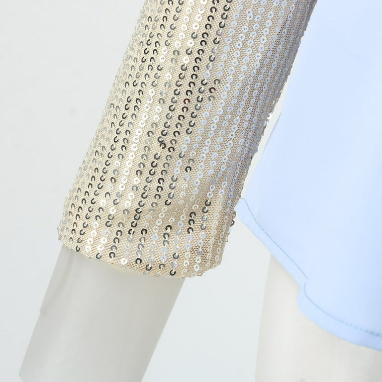 Tiqkatyck Summer Tops for Women 2024 Women s Sequin Stitched Long