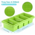 thumbnail image 7 of Silicone Freezer Tray With Lid - Silicone Freezer Food Molds- Large Ice Cube Tray,Silicone Freezer Container,Freeze & Store Soup, Sauce, Broth,Leftovers - Makes 4 Perfect 1 Cup 2Pack-Fruit Green, 7 of 7