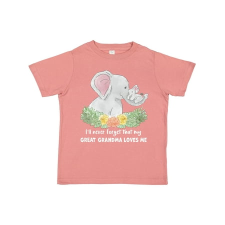 

Inktastic I ll Never Forget That My Great Grandma Loves Me Elephants Gift Toddler Boy or Toddler Girl T-Shirt