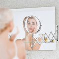 thumbnail image 4 of TQ-210 7 Inch 1X / 10X Magnification Double Sided Makeup Mirror Wall Mounted Retractable Folding Vanity Mirror, 4 of 5