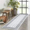 thumbnail image 3 of Hallway Rugs 9x12 Rug Runner Printed Vintage Floral Machine Washable Kitchen Runners Non-Slip Rubber Backed Runners for Hallways Laundry Room Distressed Boho Rugs for Entryway Bedroom, Grey, 3 of 9