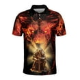 thumbnail image 2 of Shinning Knight With Lion of Judah Warrior Of Christ Men's Polo Shirt S-5XL, 2 of 5