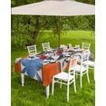 thumbnail image 4 of Hokiten Outdoor Tablecloths with Umbrella Hole & Zipper, Orange Blue Rectangle Tablecloth 52x70 Inch, Boho Petals Flower Geometric Abstract Waterproof Table Cloth, Patio/Pool/Picnic Table Covers, 4 of 7